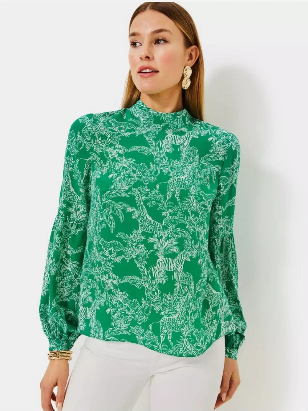 Lilly Pulitzer Witaker Silk Top in the print 